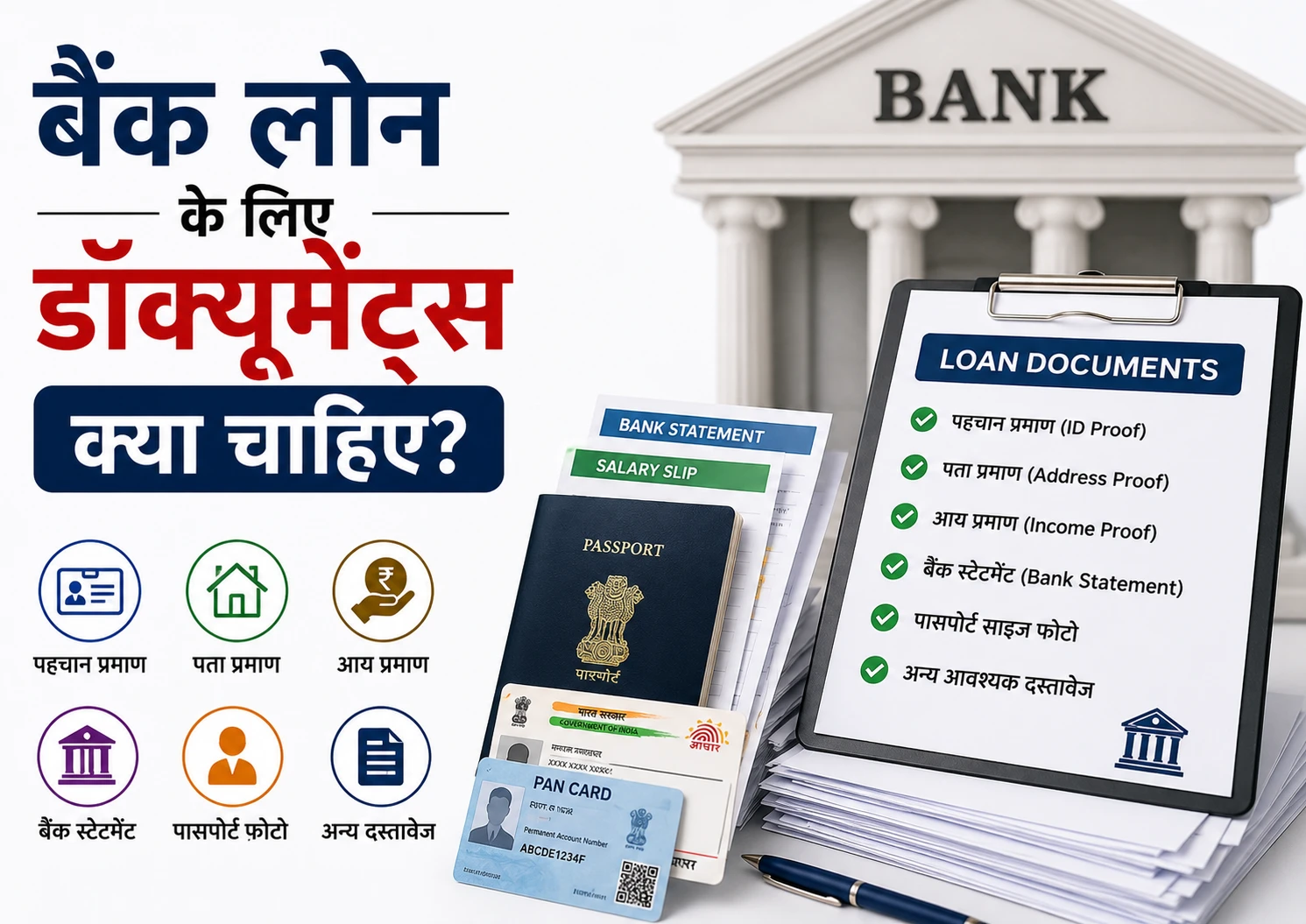 Bank Loan के लिए Documents क्या चाहिए