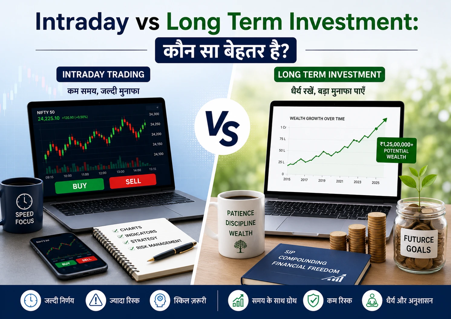 Intraday vs Long-Term Investing - Kaunsa Better Hai